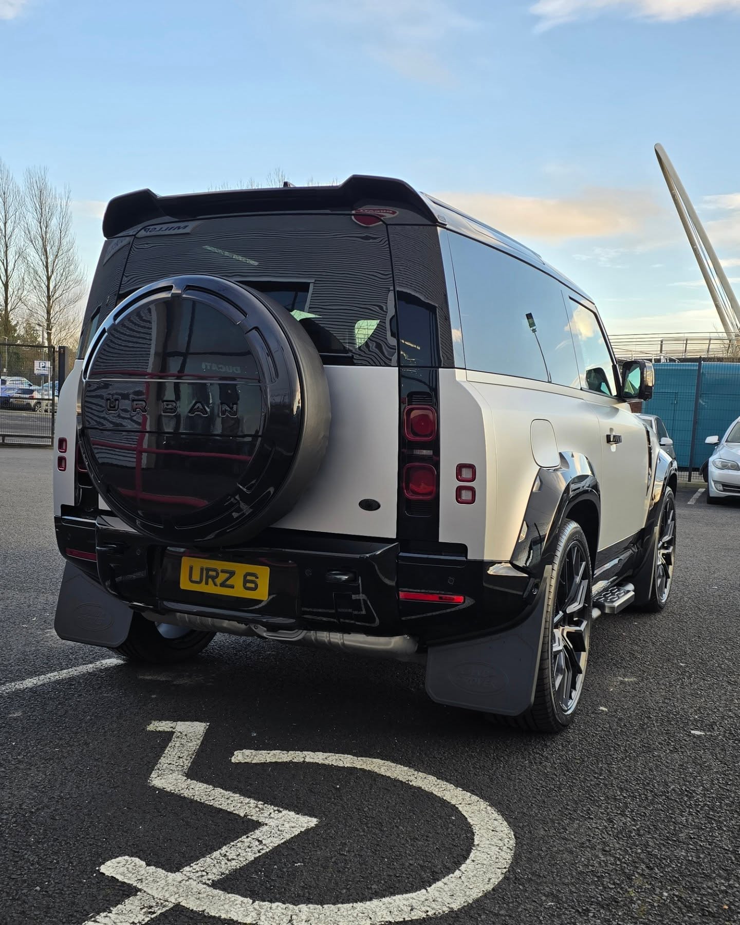 Rear view of Urban Land Rover in Ireland