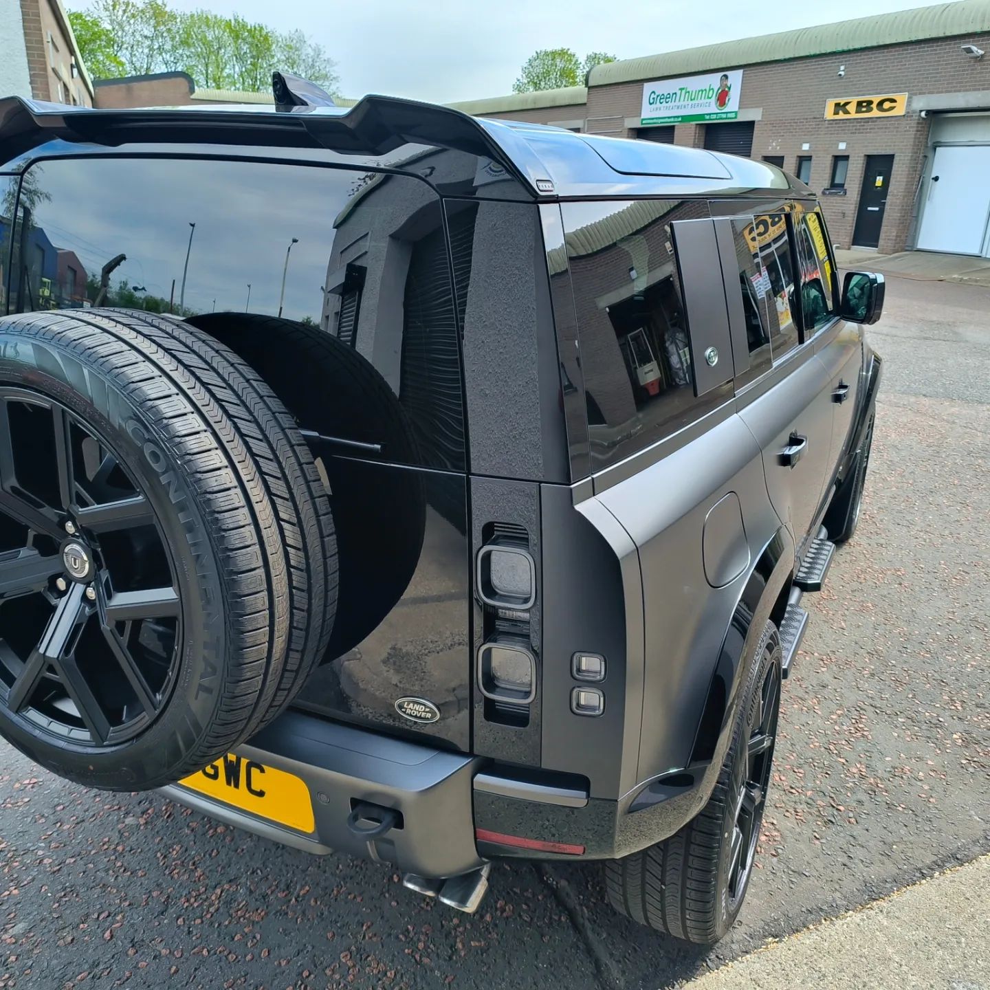 Rear spoiler of Land Rover in Ireland