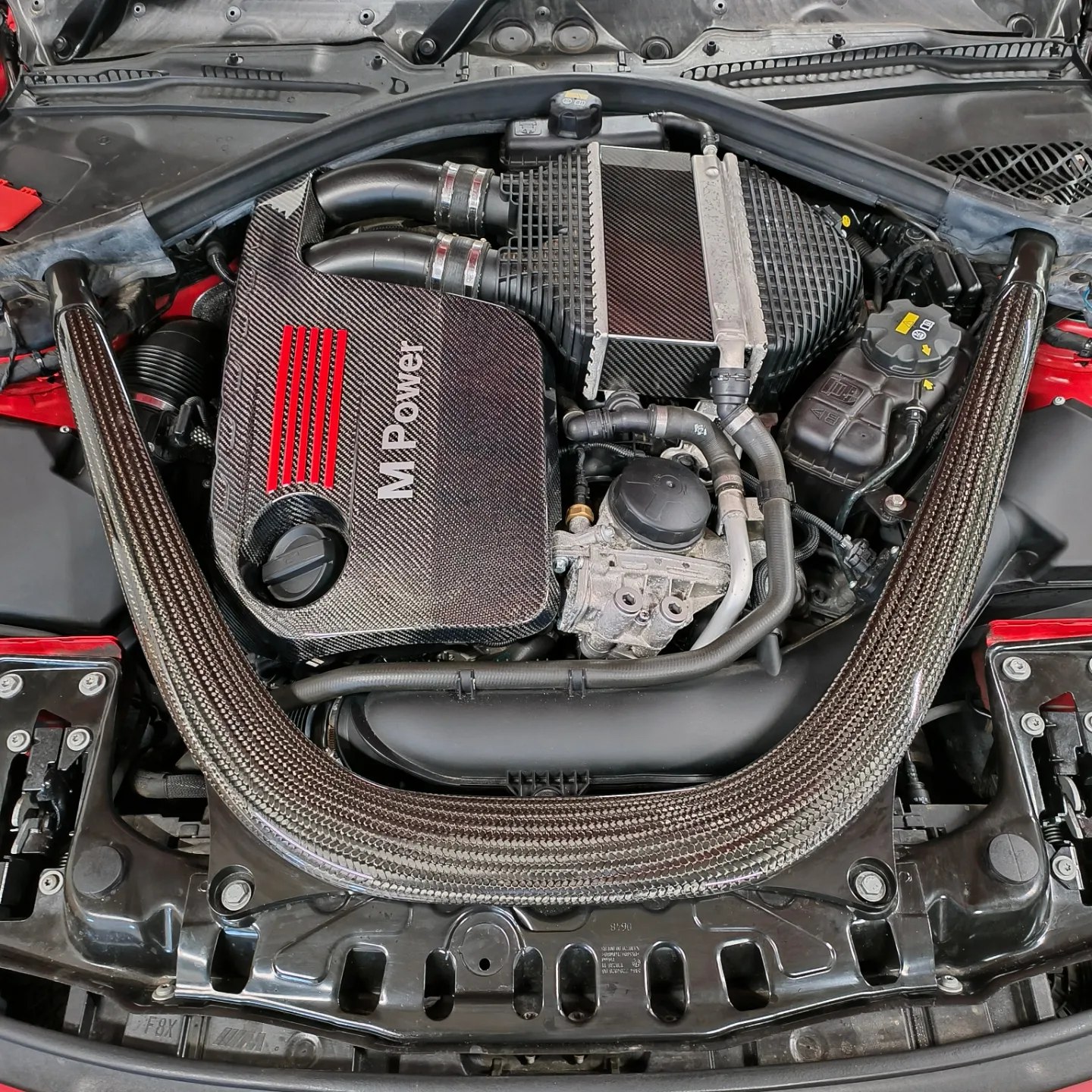 View on engine of BMW M3 in Ireland