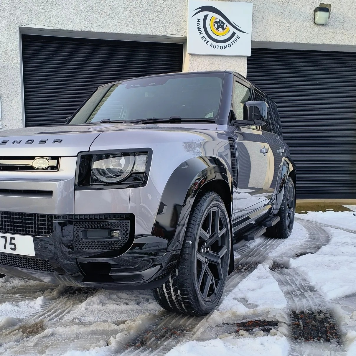 Black and silver Land Rover Defender in Ireland