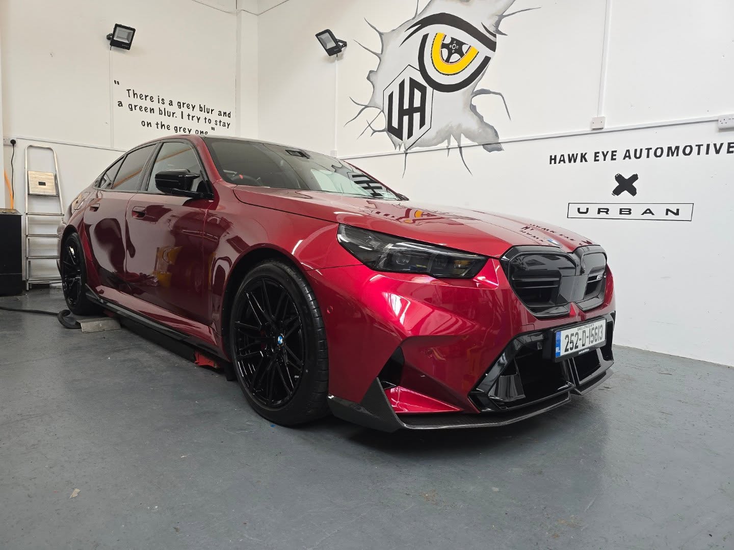 Red BMW with Black wheels in Ireland