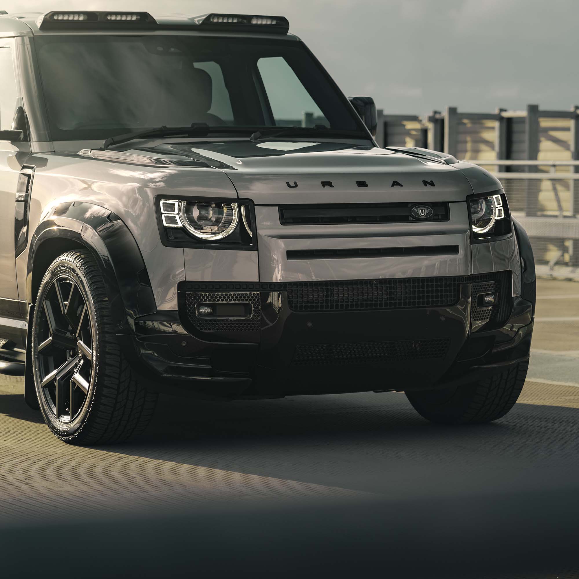 Front side view of a Land Rover in Ireland